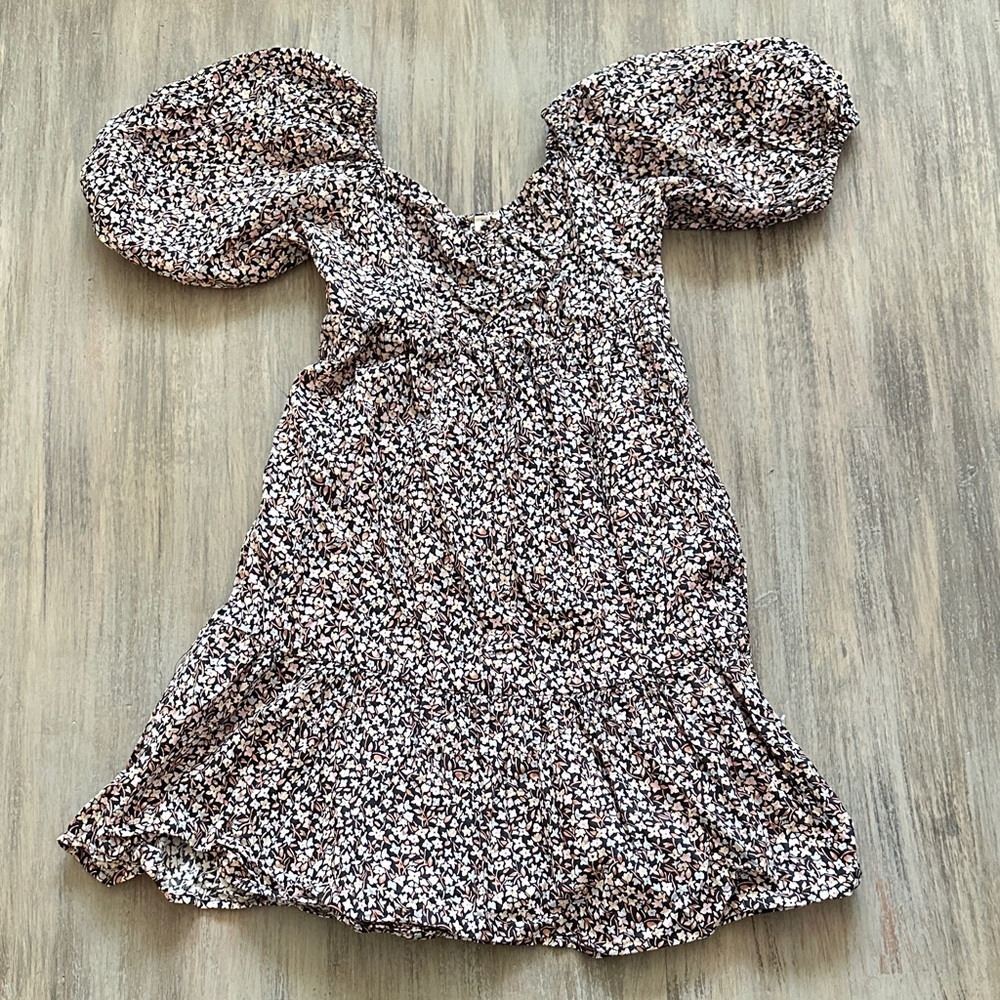 Billabong Floral Print Puff Sleeve Dress